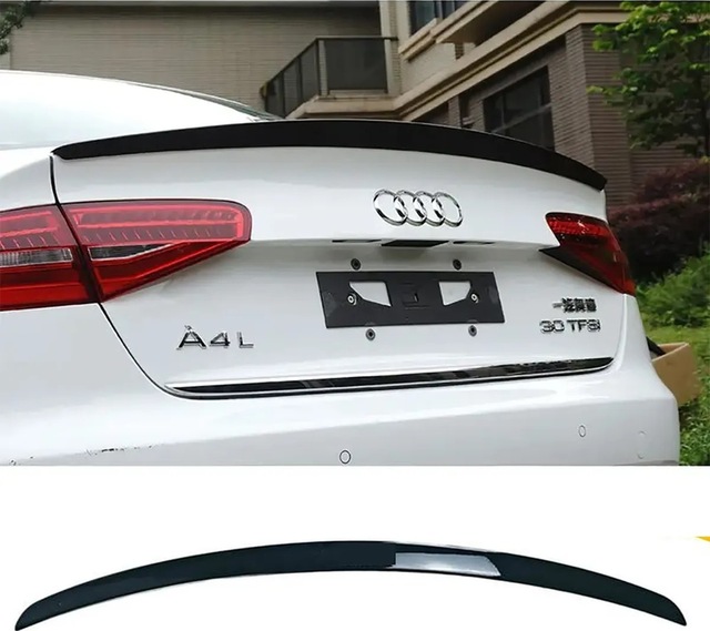Audi A4 Uyumlu Sedan Bagaj Üstü Spoiler Parlak Siyah Spoyler Plastik İthal 2012-2016