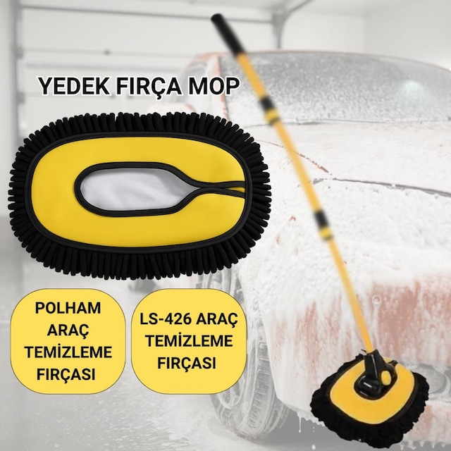 Coofbe Yedek Araç Yıkama Fırça Bezi, Oto Temizleme Fırçası Yedek Mop, Çizmez, Süper Emici, Kolay Tak-çıkar 1 Adet