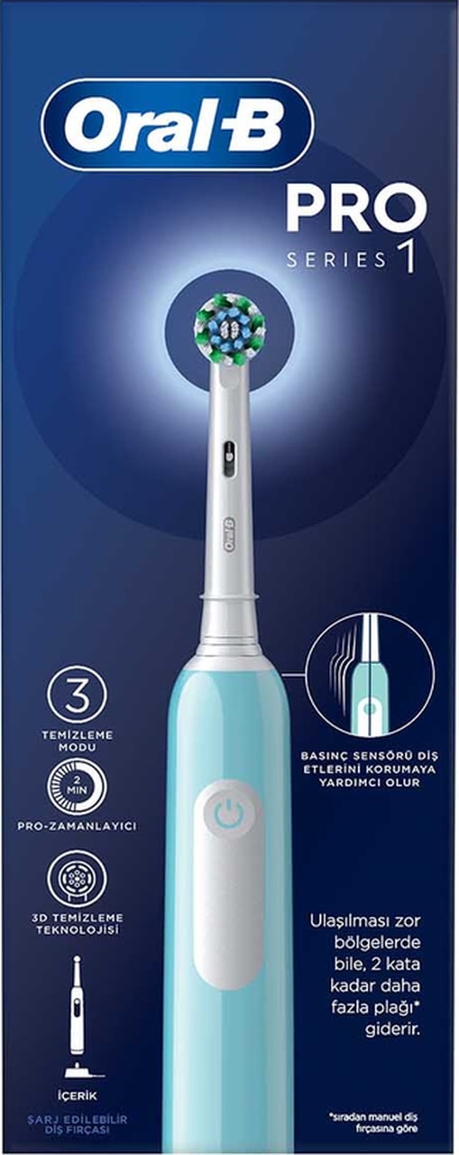 Oral-B Pro Series 1 Elektrikli Diş Fırçası Mavi + 1 Diş Fırçası Başlığı