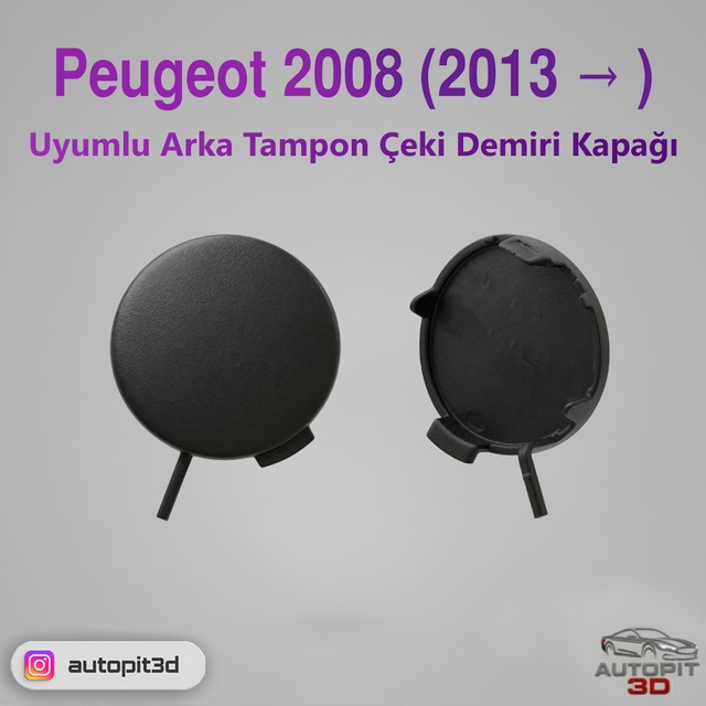 Peugeot 2008 2013 Uyumlu Arka Tampon Çeki Demiri Kapağı