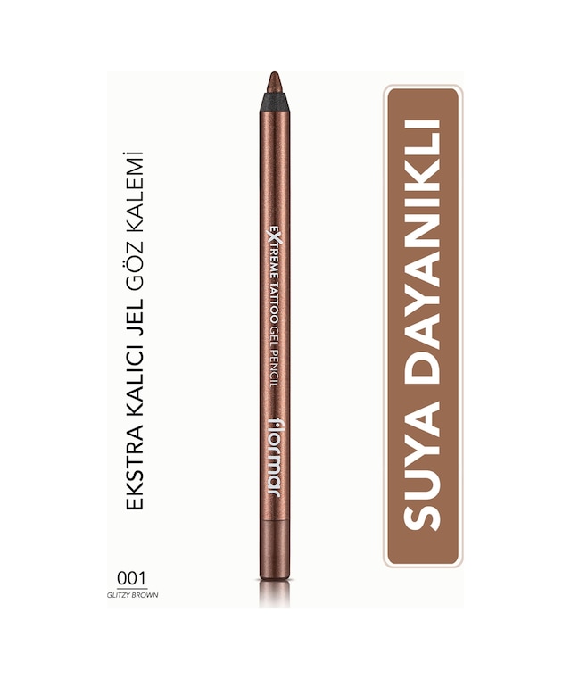 Flormar Extreme Tattoo Akmayan Kajal Göz Kalemi 001 Glitzy Brown
