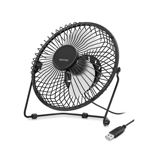 Büro Ev Ofis Serinliği İçin 18cm Siyah Beyaz Usb Metal Vantilatör