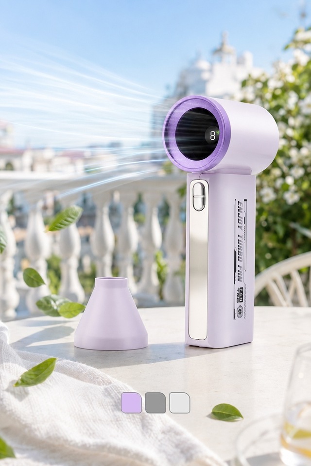 Hadron T08 Şarjlı Standlı Mini El Fanı Dijital Göstergeli