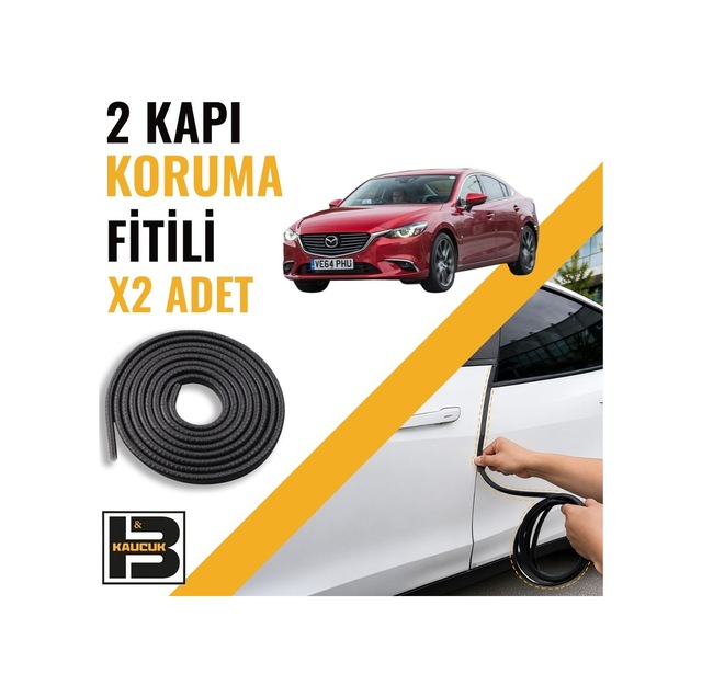 Mazda 6 Sedan 2013-2018 Kapı Koruma Fitili-iki Kapı-siyah-bm1198