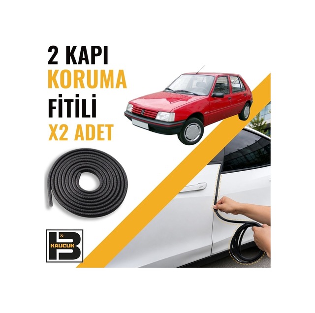 Peugeot 205 Kapı Koruma Fitili-iki Kapı-siyah-bm1223