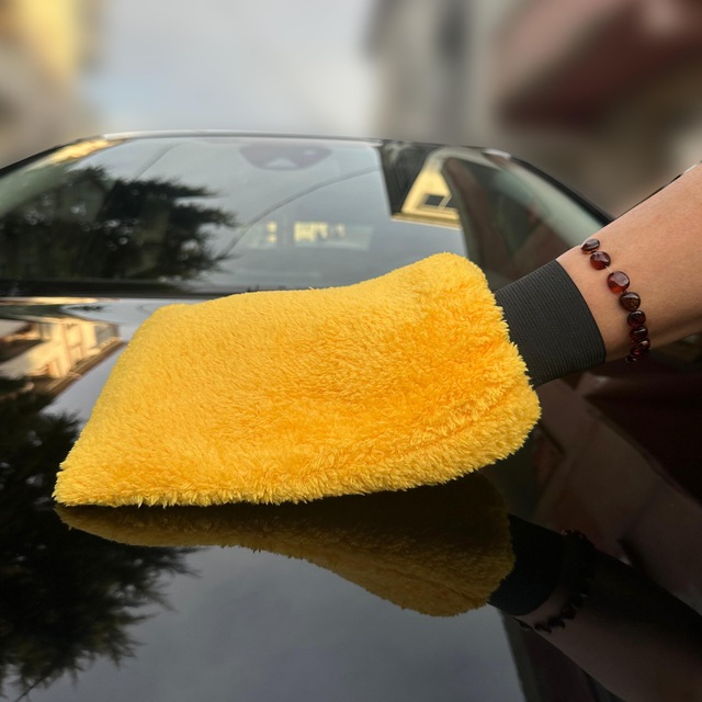 Mikrofiber Oto Yıkama Eldiveni Araç Yıkama Eldiveni Premium Sarı