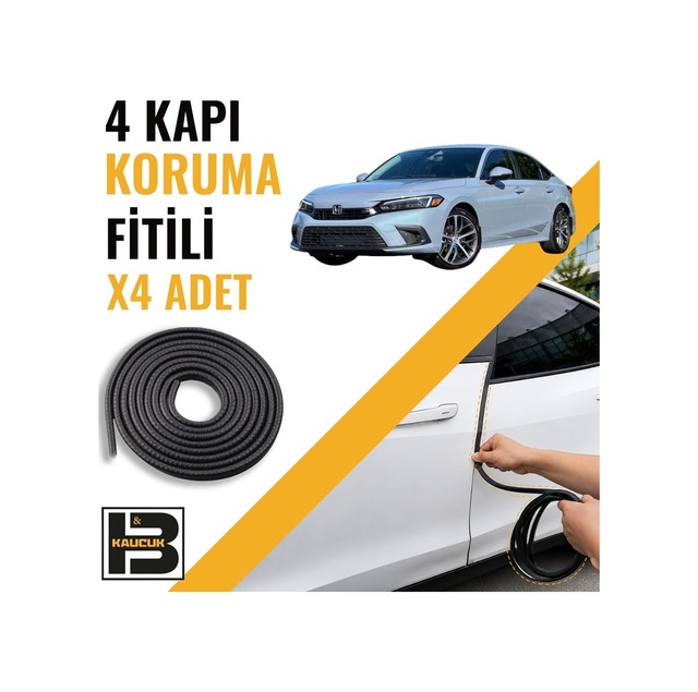 Honda Civic 2022-2025 Kapı Koruma Fitili-4 Kapı-siyah-bm2573