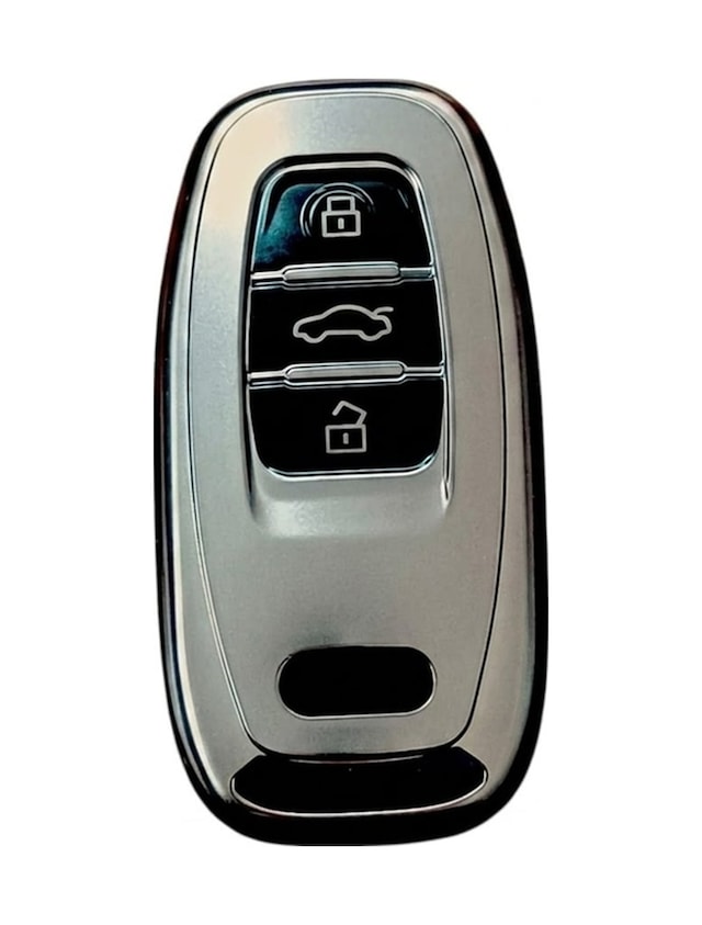 Trobus Audi A4 Uyumlu Oto Kumanda Anahtar Kılıfı Sustasız Gri