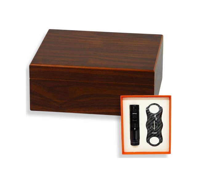 Cedar Alman Humidor Puro Kutusu Çakmak Kesici Seti