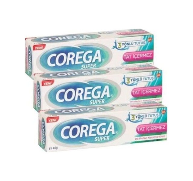 Diş Protezi Yapıştırıcı 3 Yönlü Tat Içermez Krem 40 Gr. 3 Lü