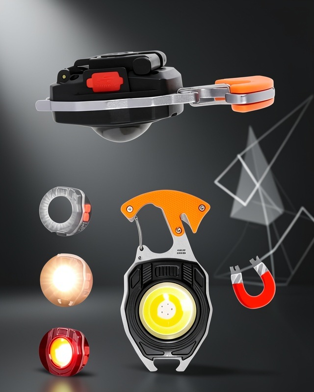 Usb Şarjlı 7 Modlu Mini Cep Feneri