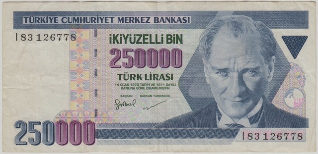 7. Emisyon 250.000 Lira I83 Çok Temiz+
