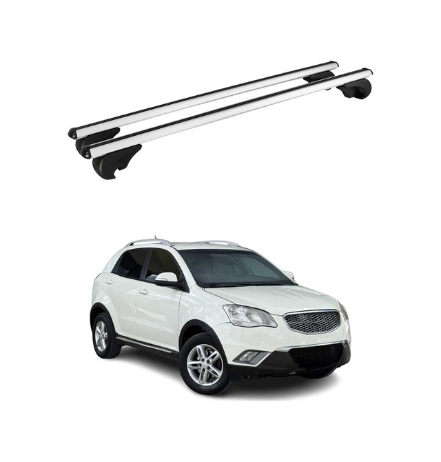 Ssangyong Korando Iıı 2010-2019 Arası Uyumlu Port Bagaj Taşıyıcı Ara Atkı Alüminyum Gümüş 2 Parça