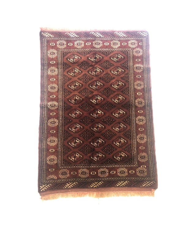 Antik İran Türkmen El Dokuması Yün Halı 145x104cm 1.5m2 Teşhir Ürün