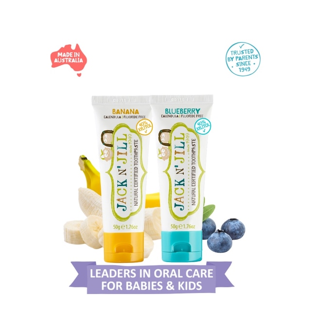 Jack N Jill Doğal Sertifikalı Diş Macunu - Muz & Yaban Mersini 2x50g