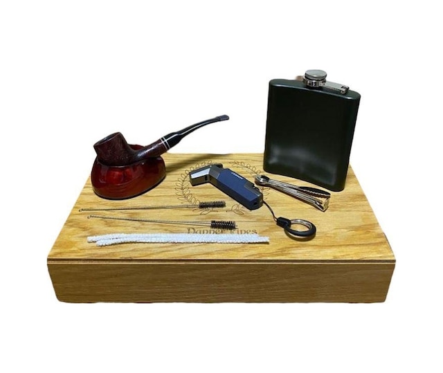 Dapper Gül Ağacı 7 Oz Çelik Mataralı Pipo Seti 605954x509210