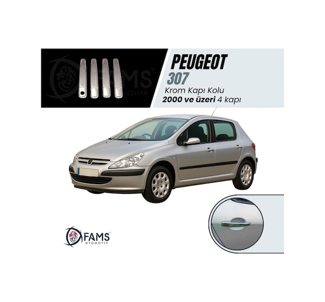 Peugeot 307 Krom Kapı Kolu 4 Kapı 2000 Üzeri P. Çelik