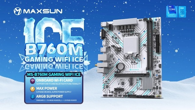 Maxsun Gamıng Wıfı Ice B760m 4400 Oc Hdmı M.2