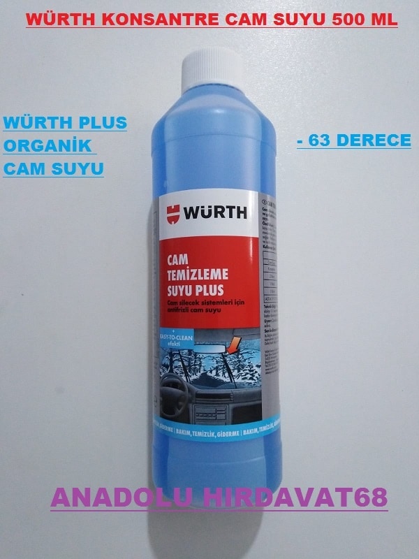 Würth -63 Cam Suyu Antifirizli Konsantre Oto Cam Suyu 500 Ml