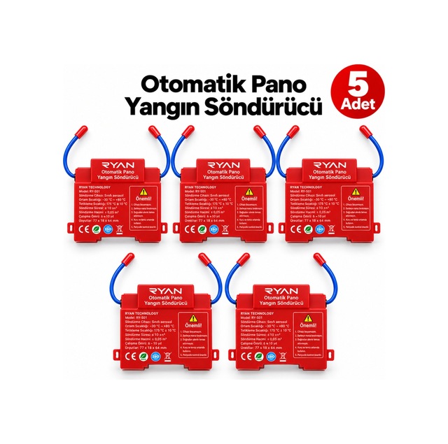 5 Adet Otomatik Pano Yangın Söndürücü Elektrik Panosu İçin Aerosol Söndürme Cihazı