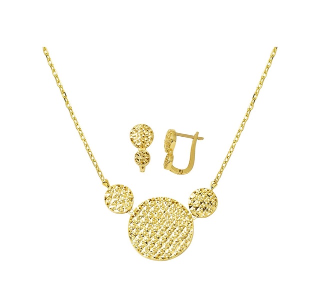Yaşam Çiçeği Kolye Küpeli Altın Set Takımı ST2LBS14K18248