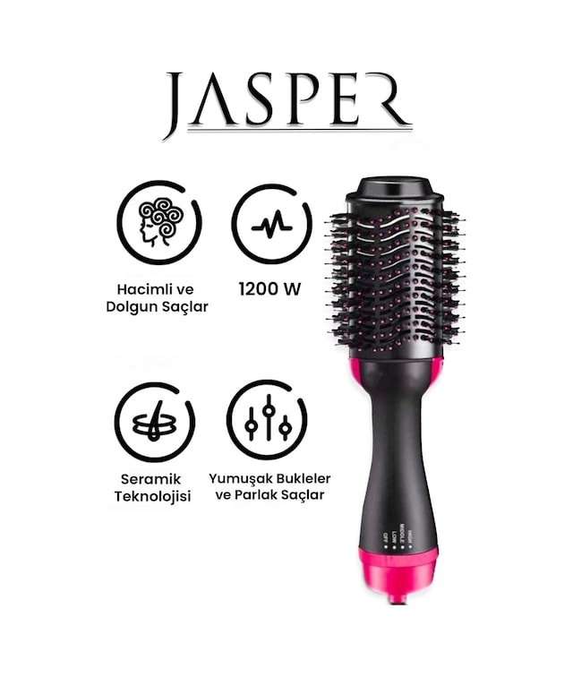 Jasper Saç Şekillendirici ve Düzleştirici Fön Tarağı