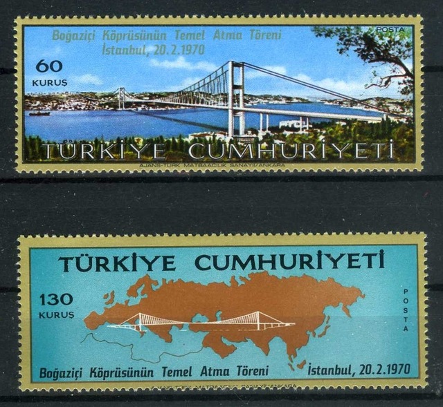 Pul Koleksiyonu,1970, 15 Temmuz Şehitler Köprüsü,ASB-5052 Teşhir Ürün