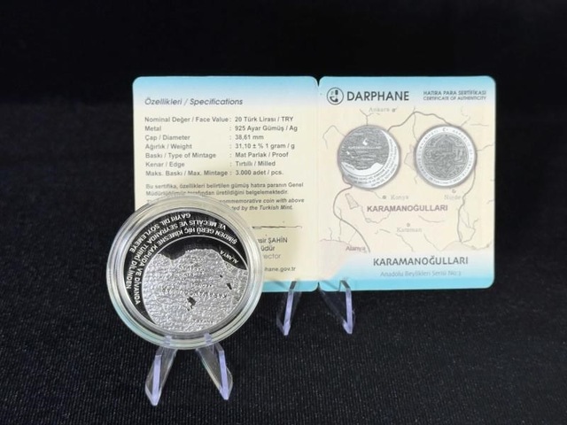 Darphane Karamanoğulları Anadolu Beylikleri Serisi No:3 Gümüş Hatıra Sikkesi