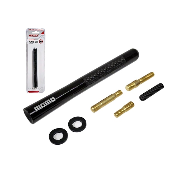 Carub Çubuk Anten Spor Momo Alüminyum Siyah-karbon 12 Cm Br0041050