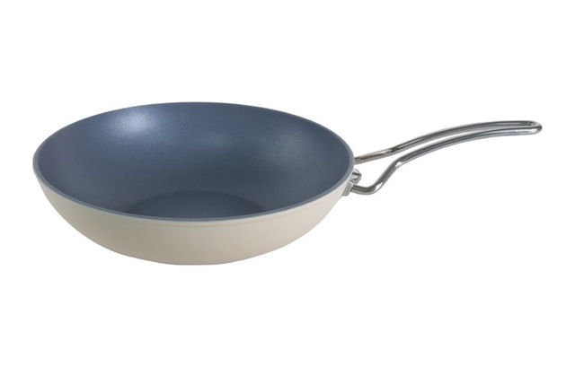 Aryıldız Colombus Crystal Seramik Wok Tava 28 Cm Krem
