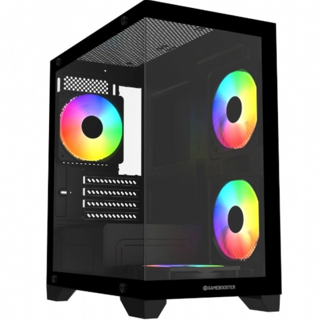 Gamebooster GB-M6001B 4 12CM SEAVIEW MID-T mATX Rainbow Black 600W PSU