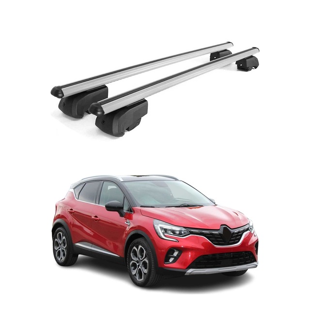 Renault Captur Iı 2019-2027 Arası Uyumlu Port Bagaj Taşıyıcı Ara Atkı Alüminyum Gümüş 2 Parça