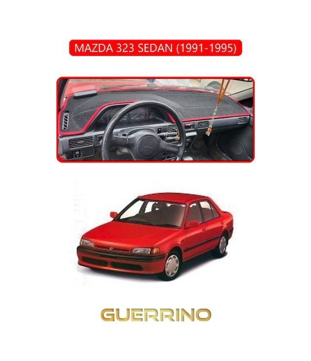 Mazda 323 Sedan 1991-1995torpido Koruma Halısı Kırmızı Kenar