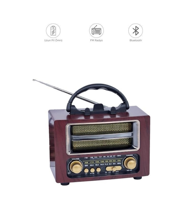 Bluetooth Hoparlör Nostaljik Radyo Speaker Ns02