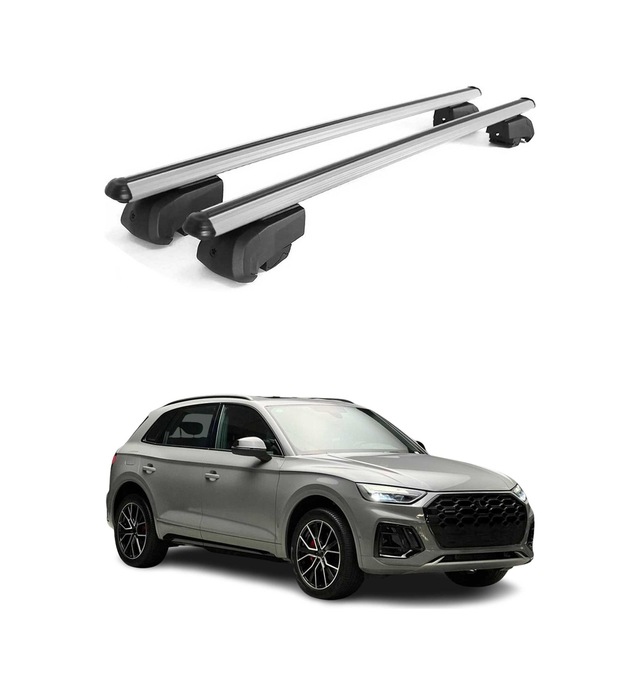 Audi Q5 Iıı 2025-2027 Arası Uyumlu Port Bagaj Taşıyıcı Ara Atkı Alüminyum Gümüş 2 Parça