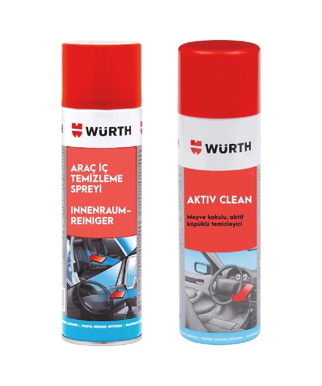 Aktif Temizleme Köpüğü 500ml + Araç İçi Bakım Spreyi 500 Ml