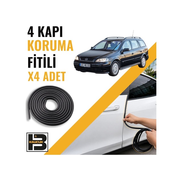 Opel Astra G Station Wagon 1998-2009 Kapı Koruma Fitili-4 Kapı-siyah-bm2493