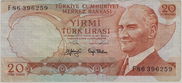 6. Emisyon 3. Tertip 20 Lira F86 Ççt -
