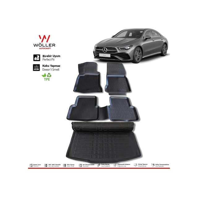 Mercedes Cla Paspas Bagaj Havuzu Set 2019 2025 Arası Uyumlu 3d Ultraflex Set
