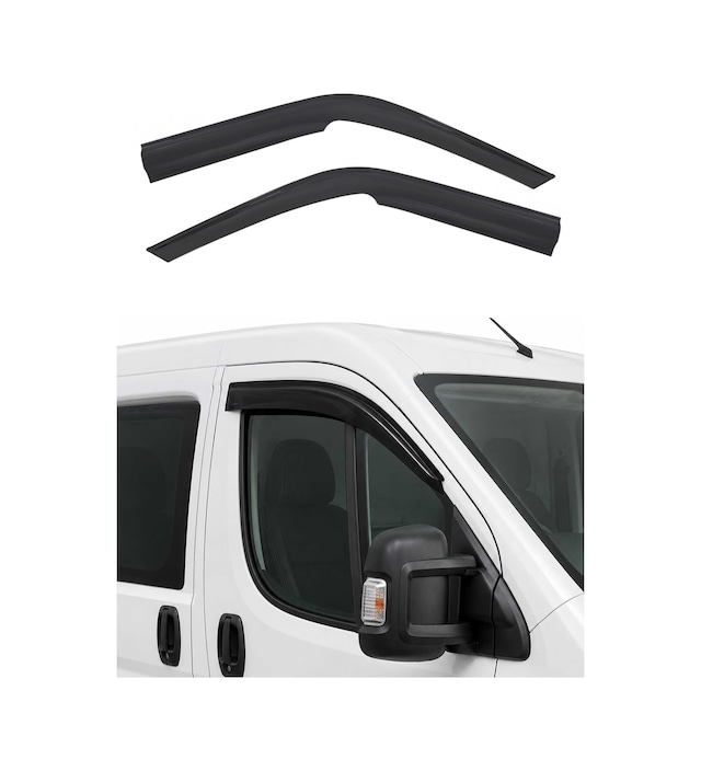 Fiat Ducato 2006-2024 Arası Uyumlu Araca Özel Sport Style Akrilik Cam Rüzgarlığı Koyu Duman 2 Parça