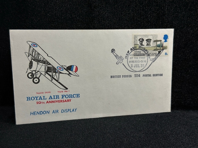 1970 İngiltere Kraliyet Hava Kuvvetleri Royal Air Force Fdc Limited First Raf Air Display At Hendon 1920 Cover Teşhir Ürün
