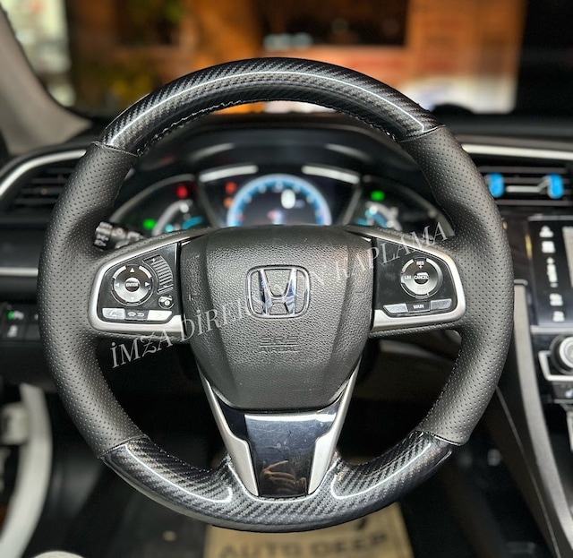 Honda Civic Fc5 Araca Özel Direksiyon Kılıfı 5d Kristal Karbon S