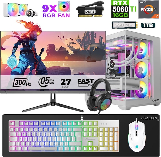 Xaser Star X540 R7-7800X3D 16 GB 1 TB SSD 16 GB RTX5060Tİ 27" Dos NVME Masaüstü Oyuncu Bilgisayarı