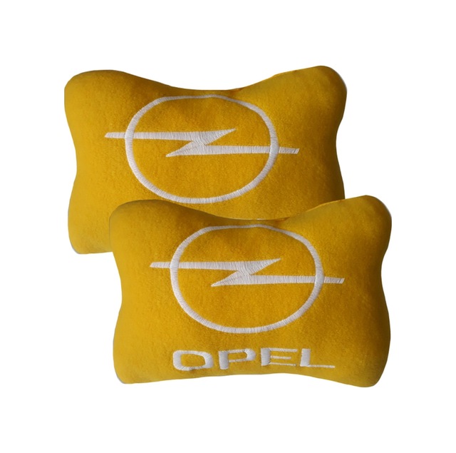 Opel Uyumlu Nakışlı Sarı Polar Ortopedik Seyahat Boyun Yastık