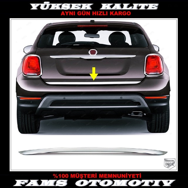 Fiat 500X Krom Bagaj Alt Çıtası P.Çelik 2014 Üzeri