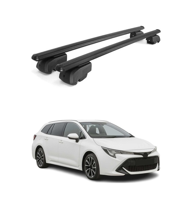 Toyota Corolla Xıı Station Wagon 2019-2027 Arası Uyumlu Port Bagaj Taşıyıcı Ara Atkı Alüminyum Siyah 2 Parça