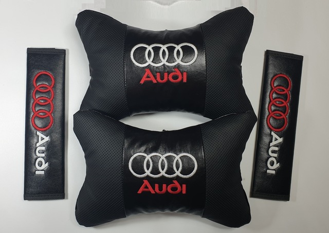 Audi Deri Yastık + Kemer Pedi - Audı 2'li Konfor Seti - Audi Deri Set - Audi Konfor Seti