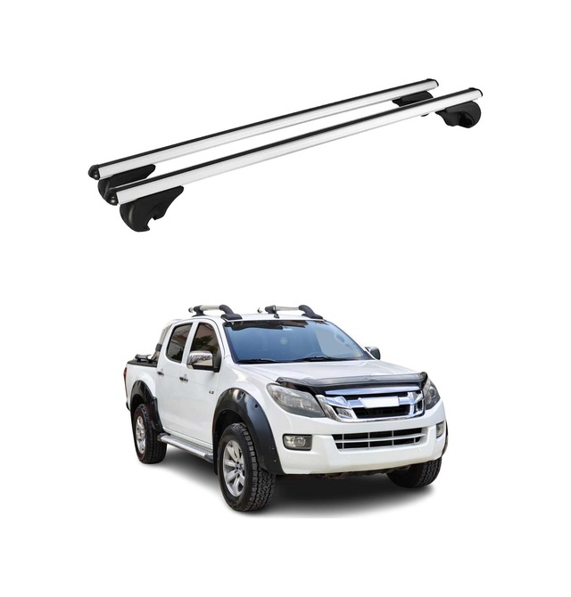 Isuzu D-max 2012-2019 Arası Uyumlu Port Bagaj Taşıyıcı Ara Atkı Alüminyum Gümüş 2 Parça
