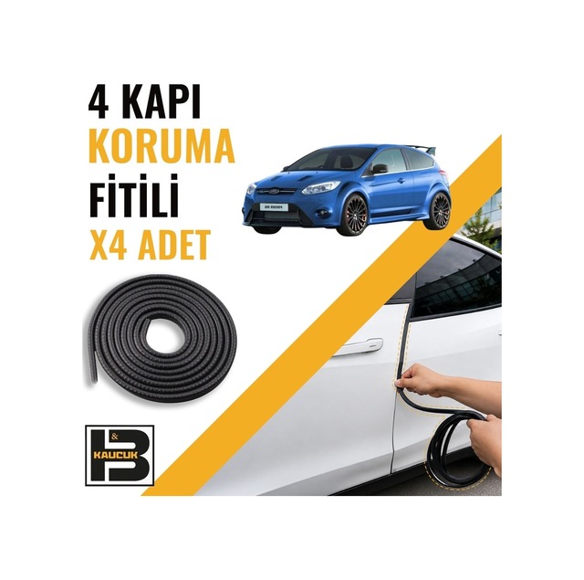 Ford Focus Rs 3.nesil Kapı Koruma Fitili-4 Kapı-siyah-bm2246