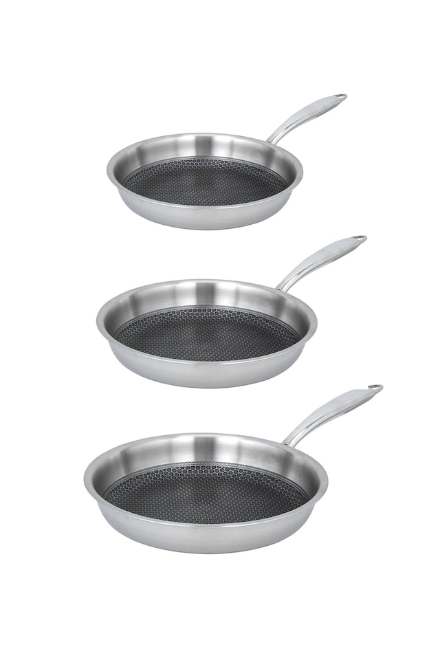 Emsan Pro Tri Ply 3'lü Çelik Tava Seti 20-24-28 Cm